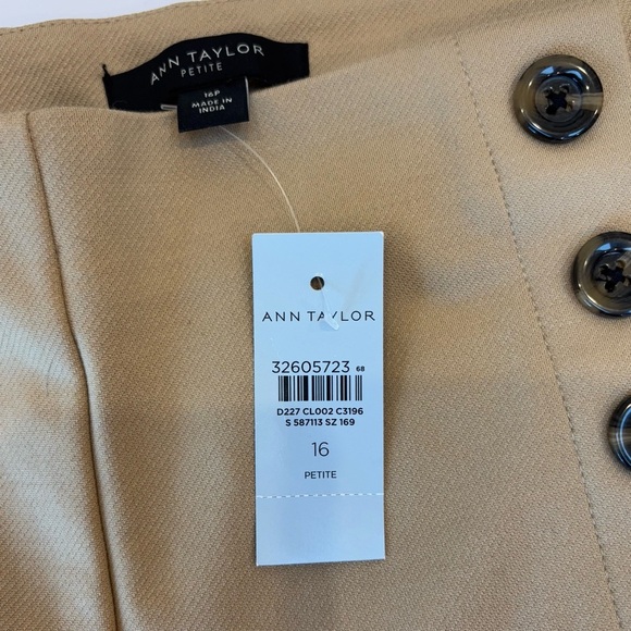 Ann Taylor The Sailor Wide Leg Crop Pant Stretch Knit Khaki Tan Office 16P NEW - Picture 11 of 12